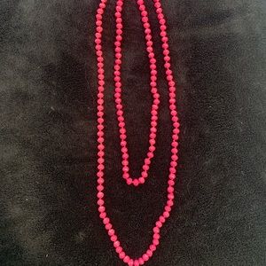 Hot pink long necklace